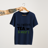 SoulThread All I Need is Tea & WiFi T-Shirt – Funny Chai Lover Unisex Tee | 100% Cotton | Made in India