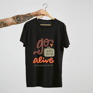 SoulThread “Go Where You Feel Alive” T-Shirt – Wanderlust Travel Quote Tee | 100% Cotton | Made in India