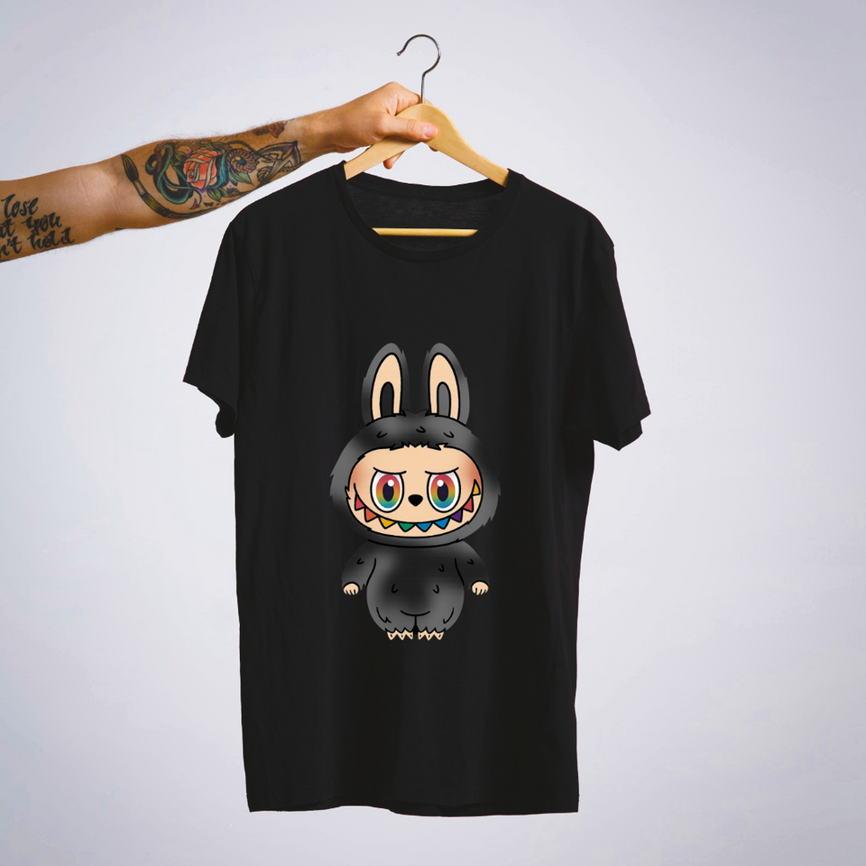 SoulThread “Labubu Prism Edition" T-Shirt  – Limited Black Labubu Tee with Rainbow Smile | Free Shipping