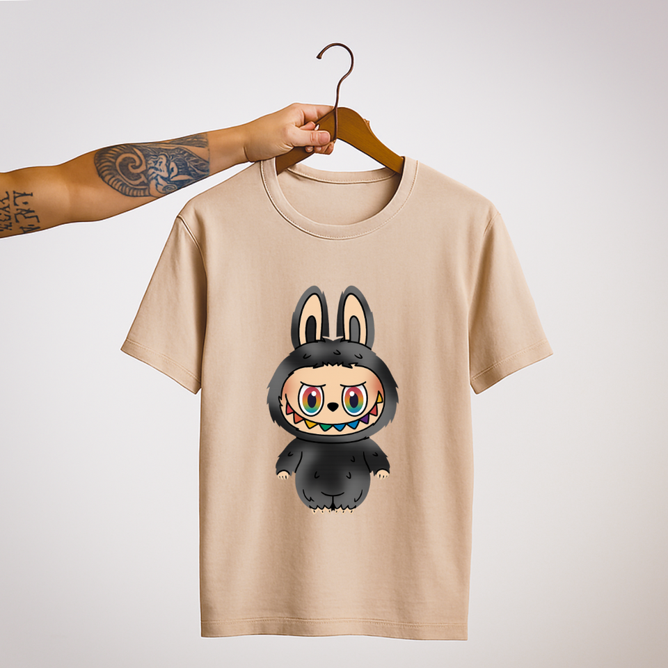 SoulThread “Labubu Prism Edition" T-Shirt  – Limited Black Labubu Tee with Rainbow Smile | Free Shipping