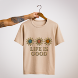 SoulThread “Life is Good” 🌼 Floral Positivity Tee – Good-Vibes Collection | Free Shipping | Made in India