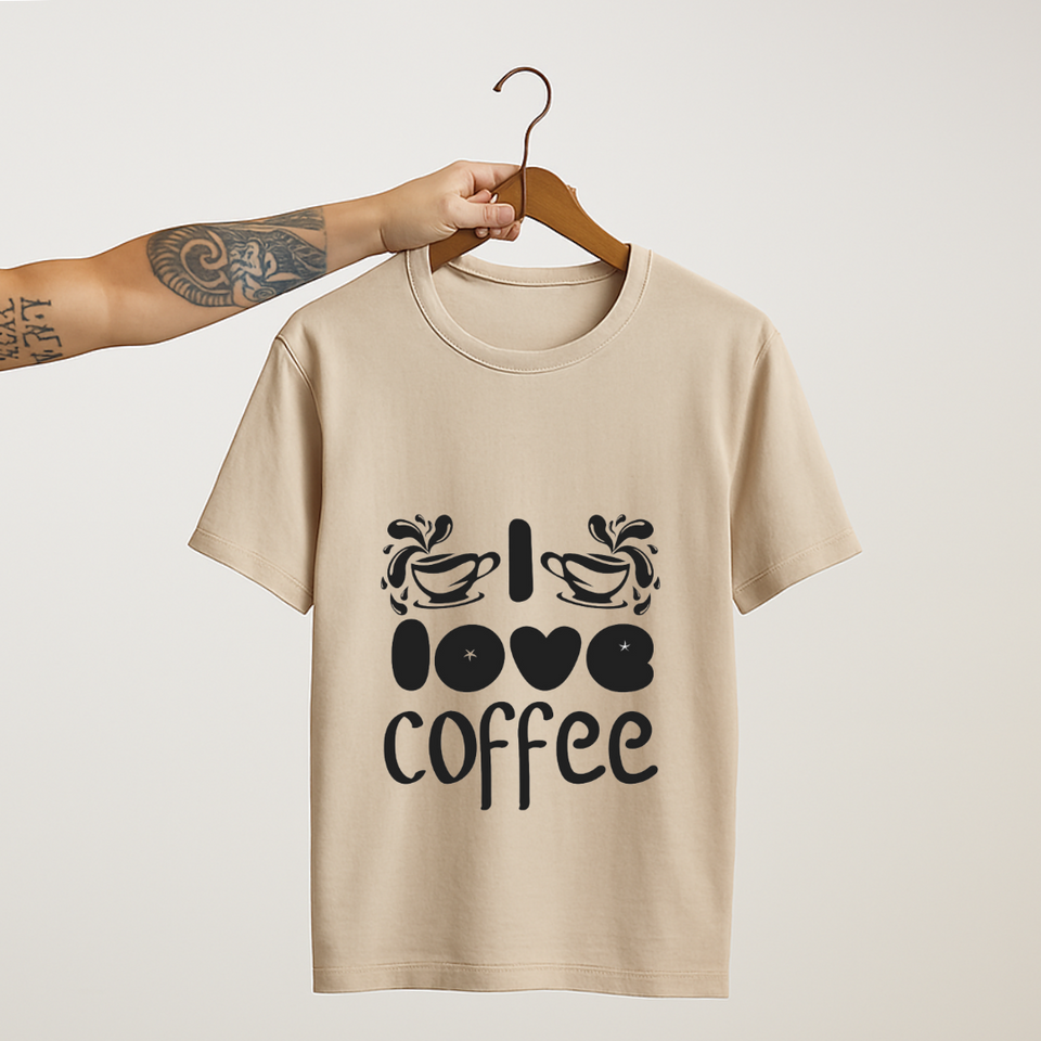 SoulThread “I Love Coffee” T-Shirt – Caffeine Lover Cotton Tee | Unisex (Made in India)