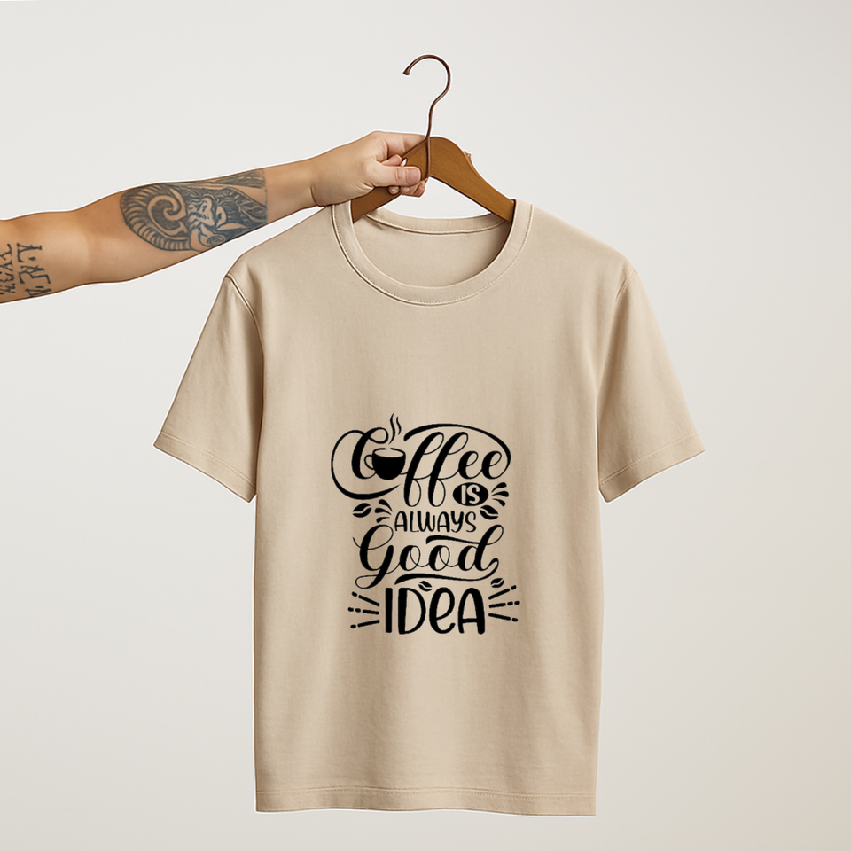 SoulThread “Coffee is Always a Good Idea” T-Shirt – Caffeine Lover Cotton Tee | Unisex (Made in India)
