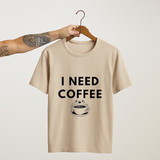 SoulThread “I NEED COFFEE” T-Shirt – Funny Coffee Lover Cotton Tee | Unisex (Made in India)