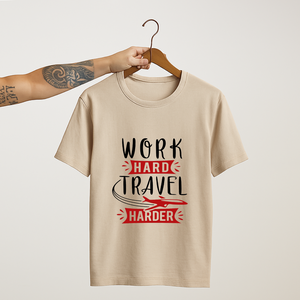 SoulThread Work Hard Travel Harder Shirt – Travel Adventure Tee, Motivational Wanderlust Graphic T-shirt, Unisex Explorer Gift.