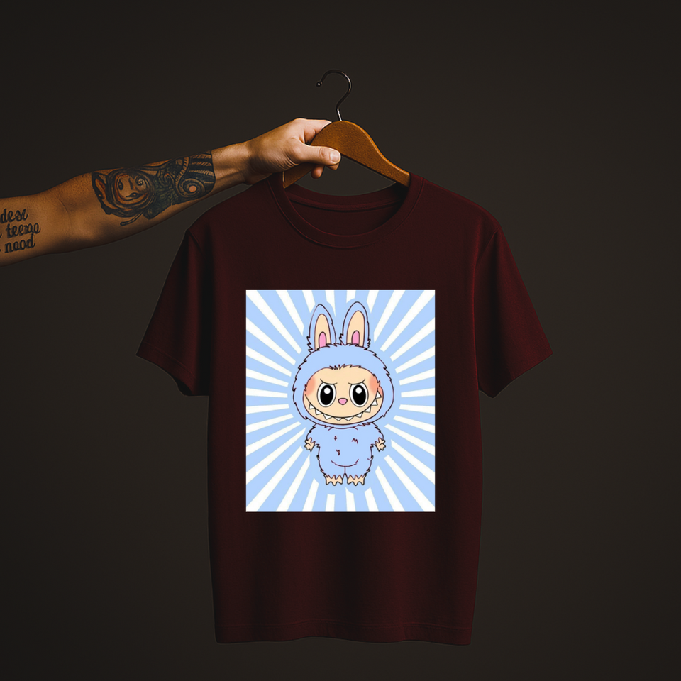 SoulThread “Labubu Skyburst” T-Shirt 🌌 – Limited Edition Blue Monster Tee | 100% Cotton | Free Shipping