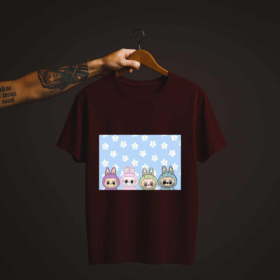 SoulThread “Labubu Starry Squad” T-Shirt 🌟 – Limited Edition 4-Color Labubu Tee | 100% Cotton | Free Shipping