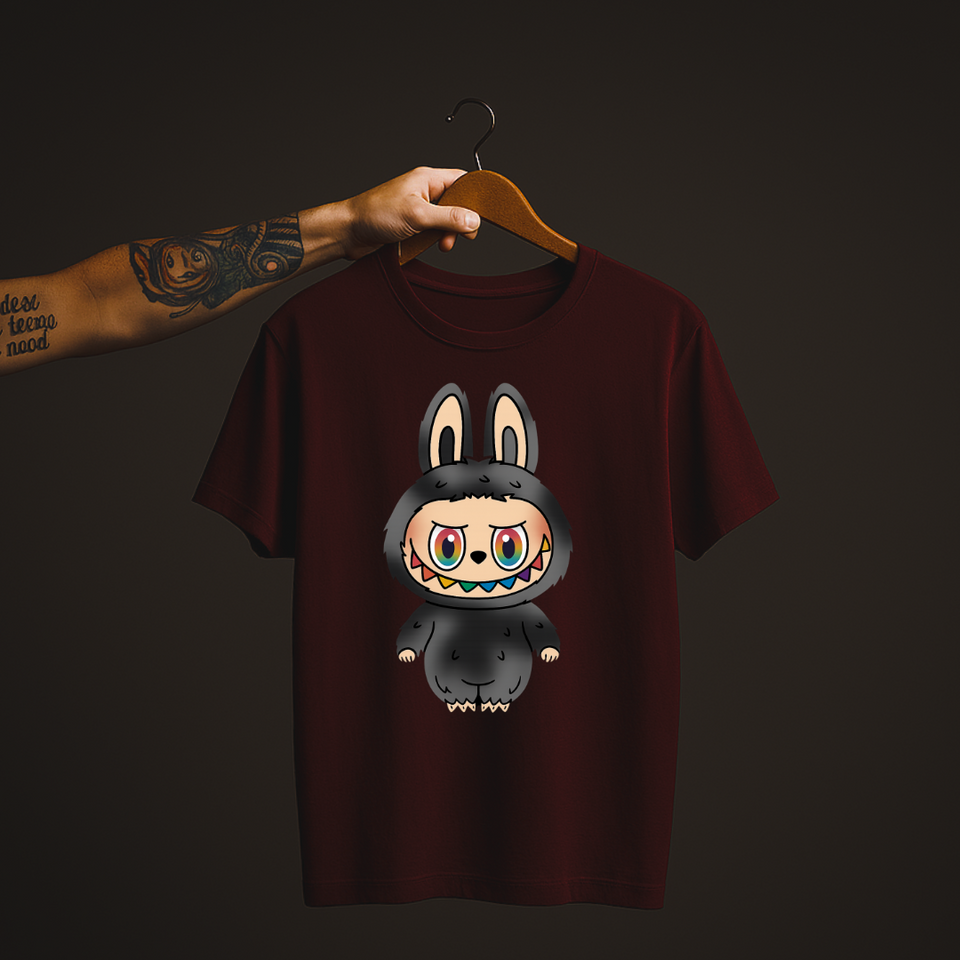 SoulThread “Labubu Prism Edition" T-Shirt  – Limited Black Labubu Tee with Rainbow Smile | Free Shipping
