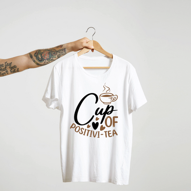 SoulThread “Cup of Positivi-Tea” T-Shirt – Uplifting Chai Lover Cotton Tee | Unisex (Made in India)