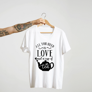 SoulThread “All You Need is Love and a Cup of Tea” T-Shirt – Chai Lover Cotton Tee | Unisex (Made in India)