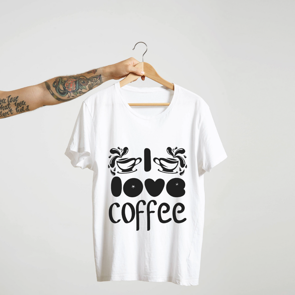 SoulThread “I Love Coffee” T-Shirt – Caffeine Lover Cotton Tee | Unisex (Made in India)