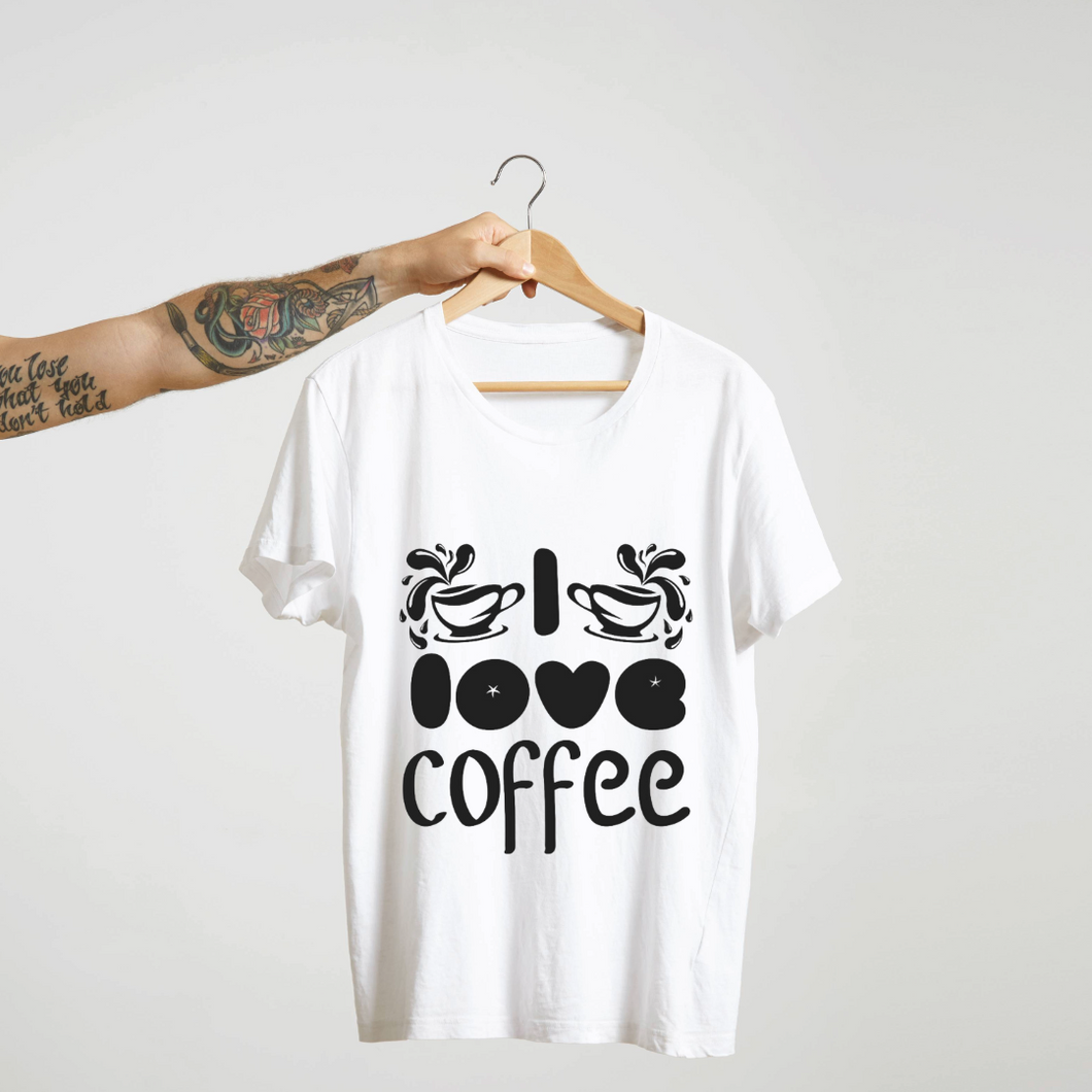 SoulThread “I Love Coffee” T-Shirt – Caffeine Lover Cotton Tee | Unisex (Made in India)