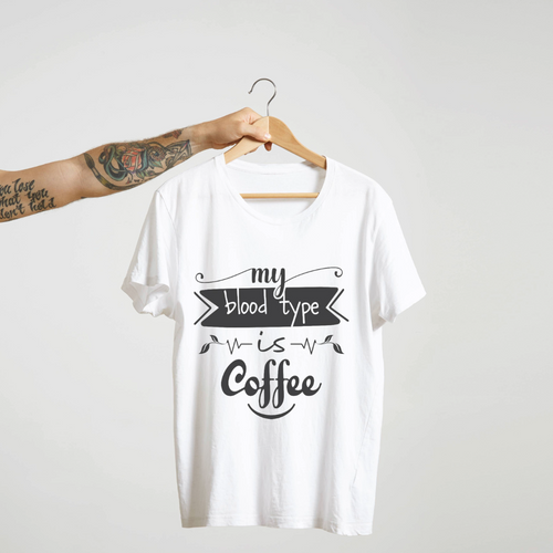 SoulThread “My Blood Type is Coffee” T-Shirt – Caffeine Addict Cotton Tee | Unisex (Made in India)