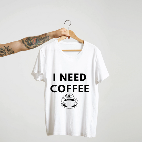 SoulThread “I NEED COFFEE” T-Shirt – Funny Coffee Lover Cotton Tee | Unisex (Made in India)