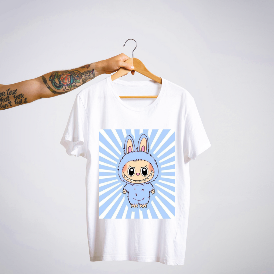 SoulThread “Labubu Skyburst” T-Shirt 🌌 – Limited Edition Blue Monster Tee | 100% Cotton | Free Shipping
