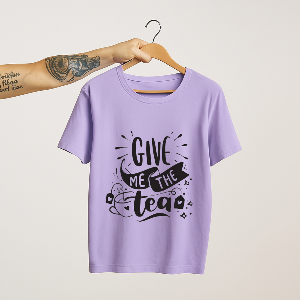 SoulThread "Give Me The Tea" T-Shirt – Funny Chai Lover Tee | 100% Cotton Unisex (Made in India)