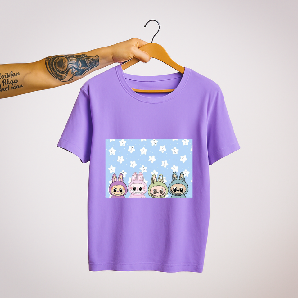 SoulThread “Labubu Starry Squad” T-Shirt 🌟 – Limited Edition 4-Color Labubu Tee | 100% Cotton | Free Shipping