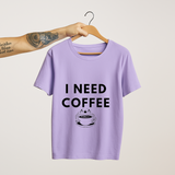 SoulThread “I NEED COFFEE” T-Shirt – Funny Coffee Lover Cotton Tee | Unisex (Made in India)