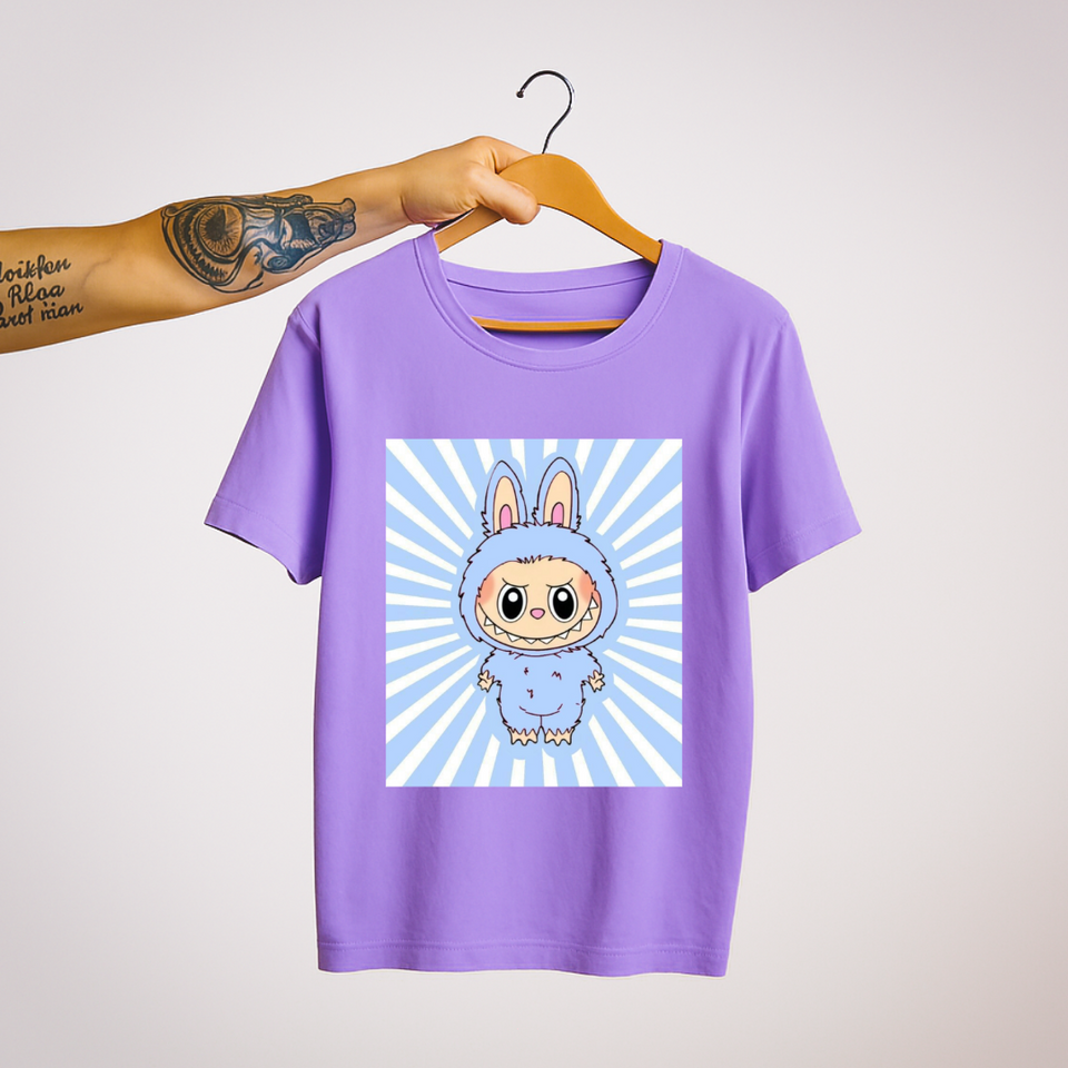 SoulThread “Labubu Skyburst” T-Shirt 🌌 – Limited Edition Blue Monster Tee | 100% Cotton | Free Shipping