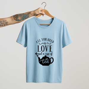 SoulThread “All You Need is Love and a Cup of Tea” T-Shirt – Chai Lover Cotton Tee | Unisex (Made in India)