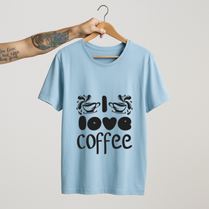 SoulThread “I Love Coffee” T-Shirt – Caffeine Lover Cotton Tee | Unisex (Made in India)