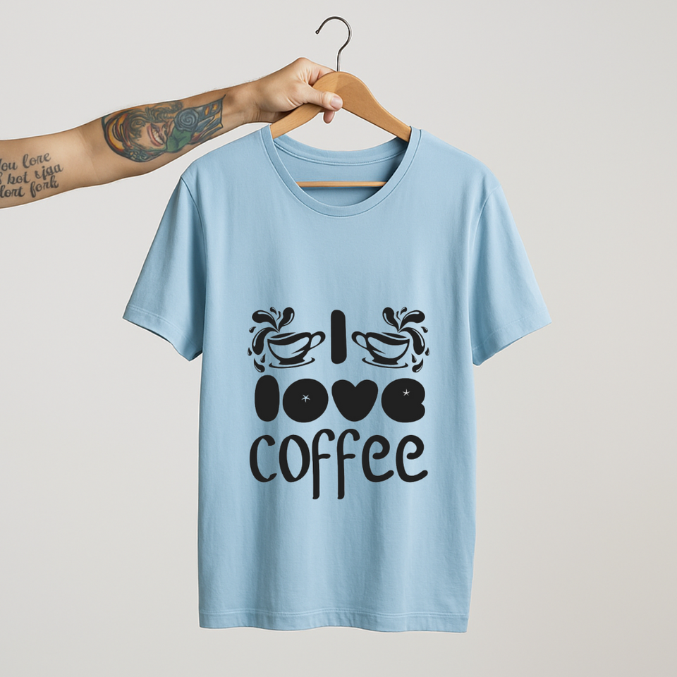 SoulThread “I Love Coffee” T-Shirt – Caffeine Lover Cotton Tee | Unisex (Made in India)