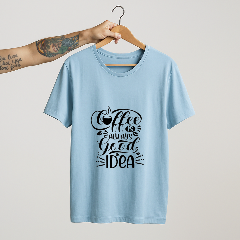 SoulThread “Coffee is Always a Good Idea” T-Shirt – Caffeine Lover Cotton Tee | Unisex (Made in India)