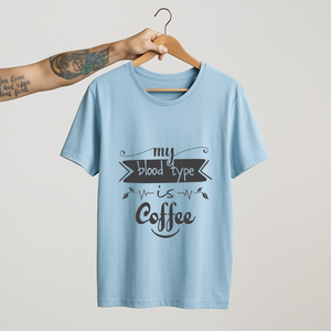 SoulThread “My Blood Type is Coffee” T-Shirt – Caffeine Addict Cotton Tee | Unisex (Made in India)