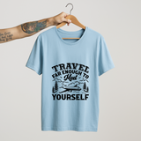 SoulThread Travel Far Enough to Meet Yourself Shirt – Unisex Travel Quote Tee, Wanderlust T-Shirt, Inspirational Adventure Gift for Explorers