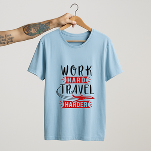 SoulThread Work Hard Travel Harder Shirt – Travel Adventure Tee, Motivational Wanderlust Graphic T-shirt, Unisex Explorer Gift.