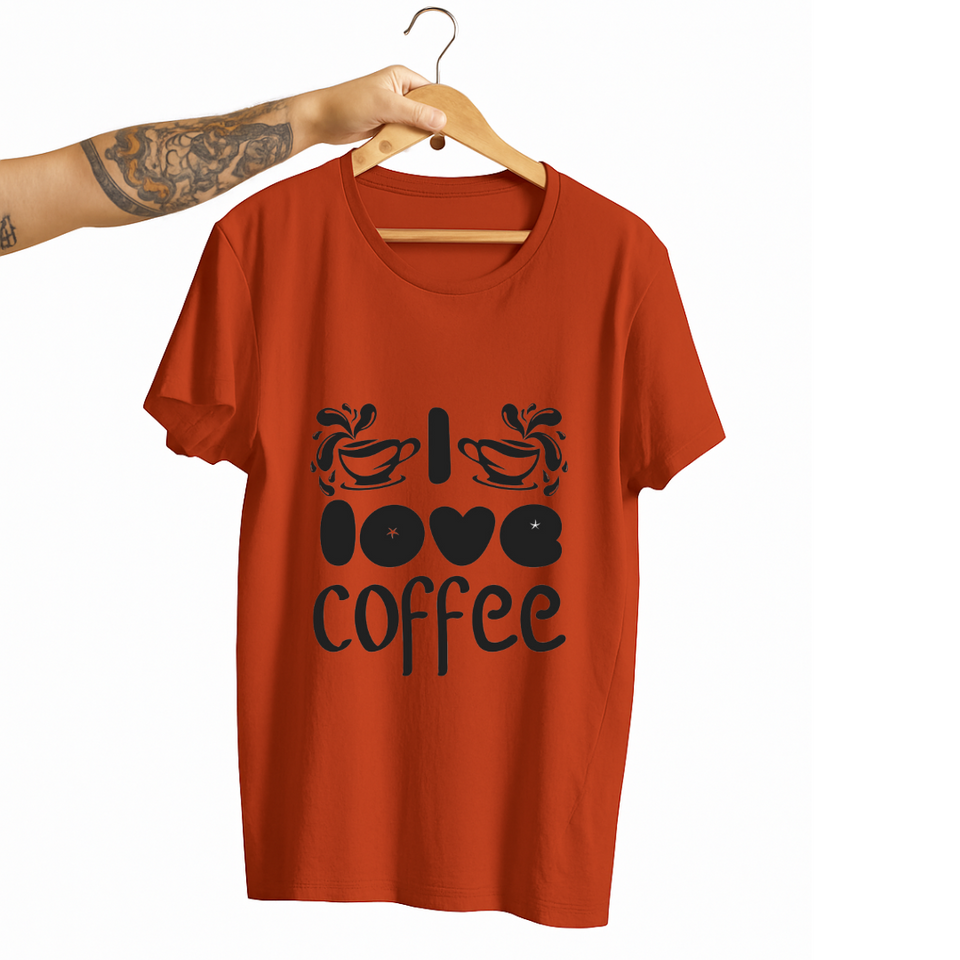 SoulThread “I Love Coffee” T-Shirt – Caffeine Lover Cotton Tee | Unisex (Made in India)