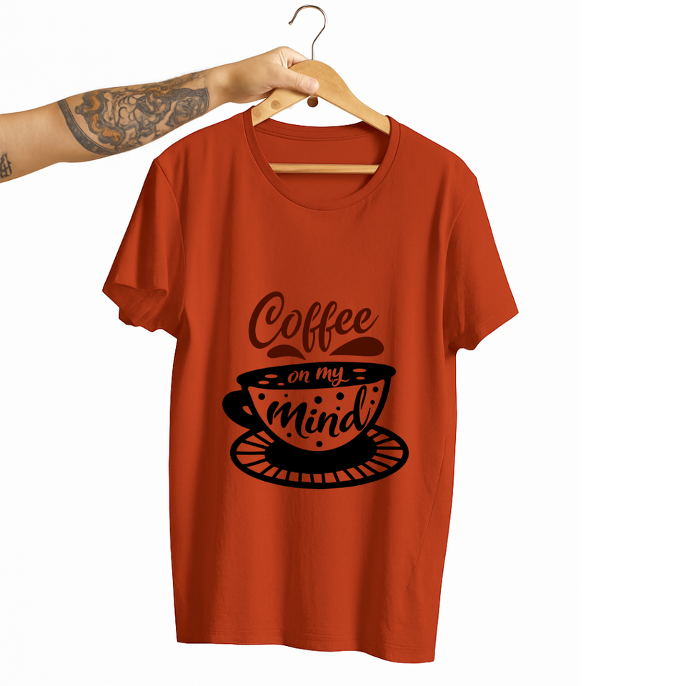 SoulThread “Coffee on My Mind” T-Shirt – Caffeine Vibes Cotton Tee | Unisex (Made in India)