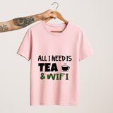 SoulThread All I Need is Tea & WiFi T-Shirt – Funny Chai Lover Unisex Tee | 100% Cotton | Made in India