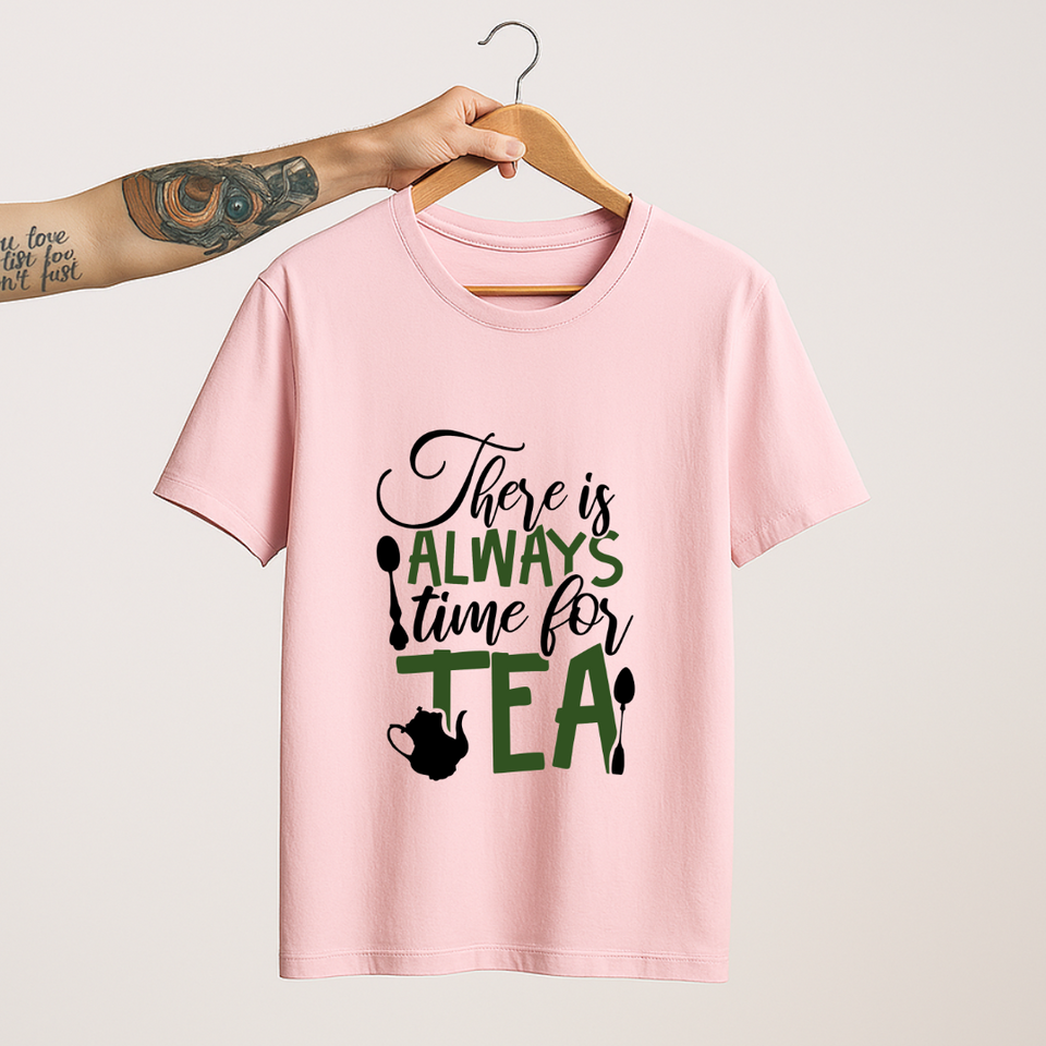 SoulThread “There is Always Time for Tea” T-Shirt – Funny Tea Lover Tee | 100% Cotton Unisex (Made in India)