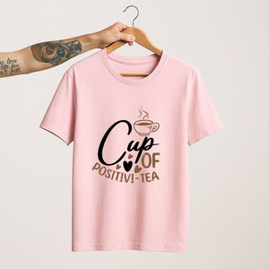 SoulThread “Cup of Positivi-Tea” T-Shirt – Uplifting Chai Lover Cotton Tee | Unisex (Made in India)