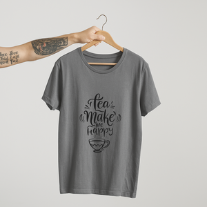 SoulThread “Tea Makes Me Happy” T-Shirt – Cute Chai Lover Tee | 100% Cotton Unisex (Made in India)