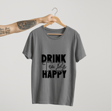 SoulThread “Drink Tea Be Happy” T-Shirt – Positive Tea Lover Cotton Tee | Unisex (Made in India)