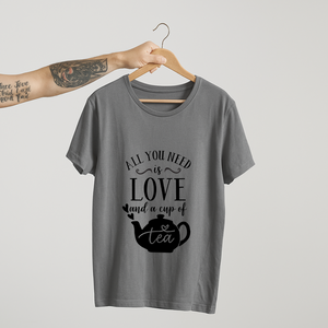 SoulThread “All You Need is Love and a Cup of Tea” T-Shirt – Chai Lover Cotton Tee | Unisex (Made in India)