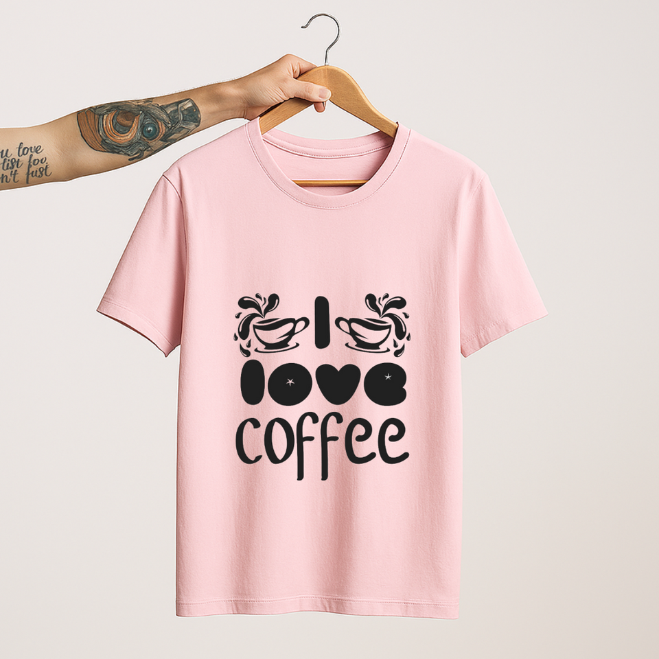 SoulThread “I Love Coffee” T-Shirt – Caffeine Lover Cotton Tee | Unisex (Made in India)