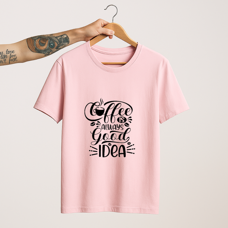 SoulThread “Coffee is Always a Good Idea” T-Shirt – Caffeine Lover Cotton Tee | Unisex (Made in India)