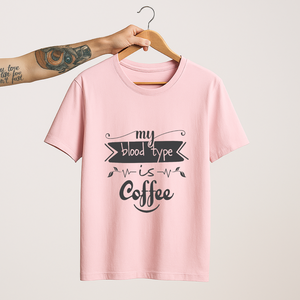 SoulThread “My Blood Type is Coffee” T-Shirt – Caffeine Addict Cotton Tee | Unisex (Made in India)