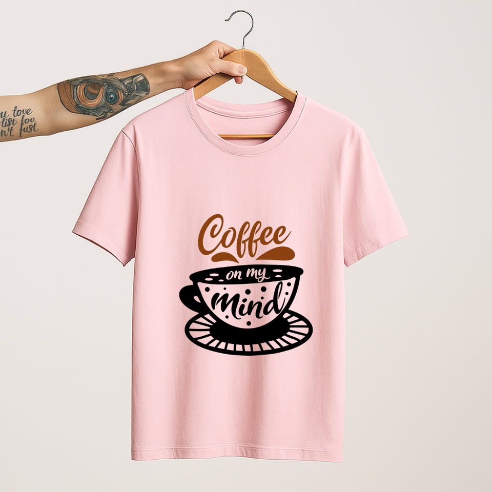 SoulThread “Coffee on My Mind” T-Shirt – Caffeine Vibes Cotton Tee | Unisex (Made in India)