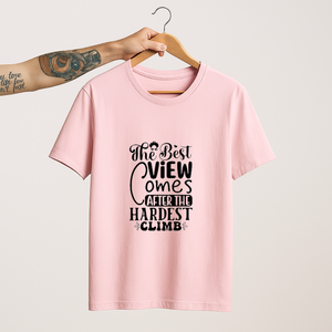 SoulThread The Best View Comes After the Hardest Climb Shirt – Hiking Adventure Tee, Motivational Mountain Quote T-shirt, Outdoor Explorer Gift