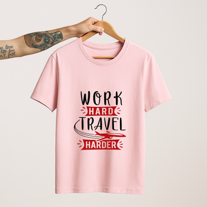 SoulThread Work Hard Travel Harder Shirt – Travel Adventure Tee, Motivational Wanderlust Graphic T-shirt, Unisex Explorer Gift.