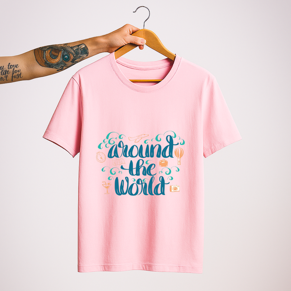 SoulThread “Around The World” T-Shirt – Wanderlust Travel Tee | 100% Cotton | Made in India. Free Shipping