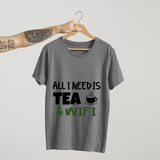 SoulThread All I Need is Tea & WiFi T-Shirt – Funny Chai Lover Unisex Tee | 100% Cotton | Made in India