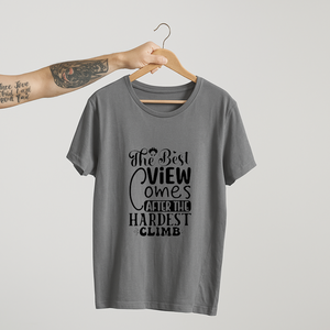 SoulThread The Best View Comes After the Hardest Climb Shirt – Hiking Adventure Tee, Motivational Mountain Quote T-shirt, Outdoor Explorer Gift