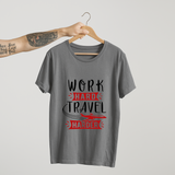SoulThread Work Hard Travel Harder Shirt – Travel Adventure Tee, Motivational Wanderlust Graphic T-shirt, Unisex Explorer Gift.